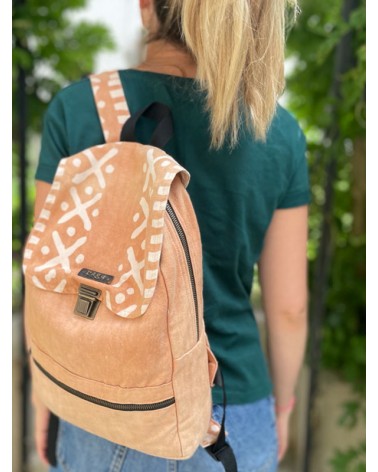 Handwoven organic cotton and plant dyes Backpack
