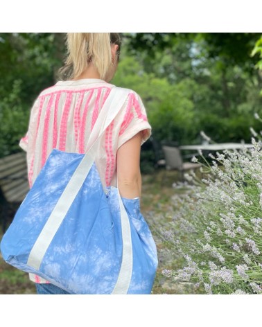 big, waterproof lining baby or beach bag in soft cotton and organic dyes.
